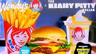 SPONGEBOB SQUAREPANTS WENDYS COMMERCIAL 2024  WENDYS KRABBY PATTY KOLLAB MEAL COMMERCIAL 2024 [upl. by Birkett348]