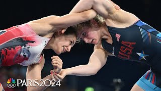 USAs Amit Elor UPSETS No 1 Tosun Cavusoglu advances to womens freestyle QFs  Paris Olympics [upl. by Inama]