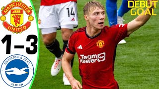 Manchester United vs Brighton 13  All Goals and Highlights  2023 😳 HOJLUND [upl. by Edya]