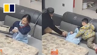 Quickthinking grandfather saves girl from electric shock [upl. by Meghan856]