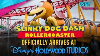 Slinky Dog Dash Coaster Ride Vehicle Officially Arrives at WDW  Disney News  83017 [upl. by Jillie]