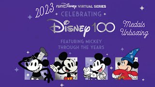 2023 RunDisney Virtual Series Disney 100 Medals Unboxing [upl. by Cavan]