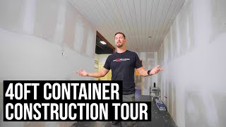 40ft Shipping Container Layout  Construction Tour  Building a SHIPPING CONTAINER HOME [upl. by Dloniger]