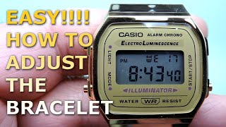 HOW TO ADJUST THE BRACELET OF CASIO A168WG ▶ Easy like saying 123 [upl. by Rosamond]