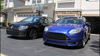 Which is faster Ford Focus ST vs Volkswagen Golf GTI [upl. by Zimmermann733]