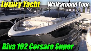 Really Impressive  2023 Riva 102 Corsaro Super Luxury Yacht [upl. by Adnwahsor]