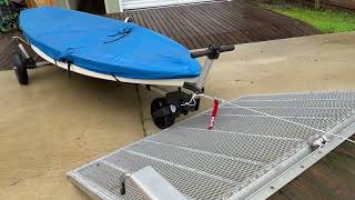 Toy Hauler 12V DC Winch Upgrade and Railblaza Dinghy Wheel [upl. by Gneh]