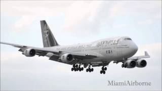 Iron Maiden Ed Force One 747 Landing FtLauderdale FLL [upl. by Betthezul209]