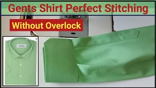 Gents shirt perfect stitching  how to sew shirt without overlock [upl. by Chas380]