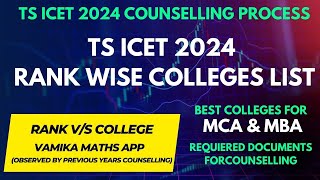 TS ICET 2024 MOCK Counselling Required Documents IMP Dates Rank vs Colleges List tsicet [upl. by Fezoj391]