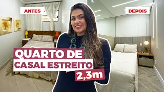 Quarto De Casal Pequeno e Estreito com 230 metros • Larissa Reis Arquitetura [upl. by Mycah258]