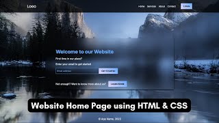 How to create a Website Home Page in HTML amp CSS [upl. by Anahsat76]