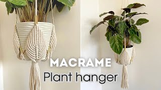 DIY Plant Hanger Macrame Tutorial leaf pattern [upl. by Ezirtaeb]