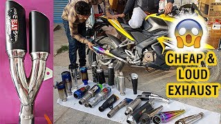 Cheap amp Best Exhaust  Silencer for All Bikes 100cc to 600cc  With Sound Testing [upl. by Eednas]