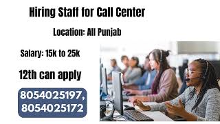 We are Hiring Staff for Call Center [upl. by Oilut274]