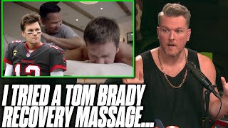 Pat McAfee Tried One Of Tom Bradys TB12 Recovery Massages [upl. by Hteb]