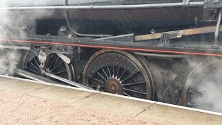 LMS 5025 Arriving into Aviemore on The Strathspey Railway [upl. by Kcirredal]