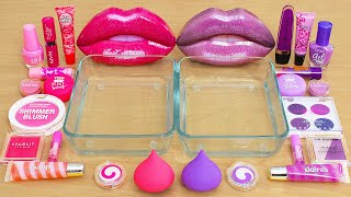 Pink vs Purple  Mixing Makeup Eyeshadow Into Slime ASMR [upl. by Enisaj242]