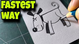 DISCOVER the Easiest Way to Draw a Dog with a Pencil [upl. by Nnair]