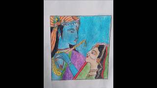 Radha Krishna Drawing shorts art radhakrishna pencilcolour drawing youtubeshorts [upl. by Tfat]