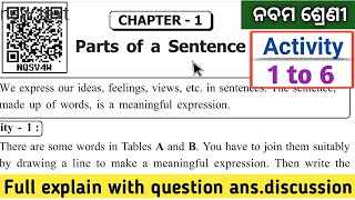 Parts of a Sentence Class 9 English Grammar Activity 1 to 6 full Discussion by Anindita mam [upl. by Eceinehs277]