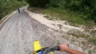 Yamaha Yz250f amp Suzuki 450 RMZ Trail Riding Dirt Road amp Highway [upl. by Leoj]