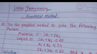 Grabhical method in LPPMaximization problemDecision Science optimization Techniques [upl. by Kiki]