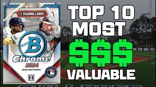 TOP 10 MOST VALUABLE CARDS IN 2024 BOWMAN CHROME [upl. by Crofoot]