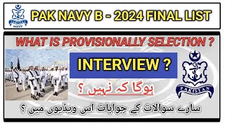 Pak navy final merit list 2024 batch B provisionally selectionAyeshaforcesacademy [upl. by Aerdnahs20]