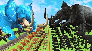 Prehistoric Mammals Animals Epic Battle Real Animals vs ARK Animals Vs ARBS Mammoth Animals Revolt [upl. by Ardnola]