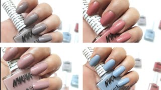 NYKAA BREATHABLE NAIL POLISH PART 2 PASTEL COLLECTION SWATCHES [upl. by Ahsinnod]