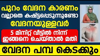 പുറം വേദന കാരണം കഷ്ട്ടപ്പെടുന്നുണ്ടോ 5 മിനിറ്റ് ഇങ്ങനെ ചെയ്താൽ മതി  puram vedana in malayalam [upl. by Drew248]