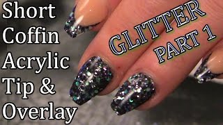 Salon Style Nails  Short BallerinaCoffin Glitter Nails  Naio Nails Tutorial  Part 1 [upl. by Anisirhc]