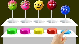 Cake Pops Lollipops Finger Family Baby Learn Colors Game Nursery Rhymes [upl. by Enirual]