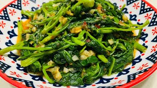 The New Way To Stir fry Kangkong 空心菜 maintaining its color and texture the best ever [upl. by Ednihek750]