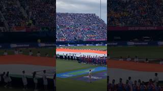 Indian National Anthem Sung before the start of India Pakistan Cricket match in New York City [upl. by Peyter]