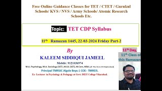 KSJAMEEL 22032024 PART2 CLASS PSYCHOLOGY PEDAGOGY IMPORTANT CONCEPTS 11TH RAMAZAN [upl. by Katina]