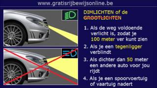 GRATIS RIJBEWIJS ONLINE 11 Rijbewijs B  DIMLICHTEN  MISTLICHTEN  GROOTLICHTEN [upl. by Ynez678]