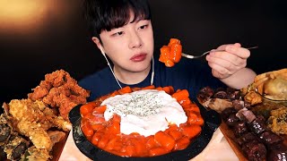 진짜 최고🔥죠스떡볶이 로제크림떡볶이 먹방 ft 순살치킨 순대 튀김 Cream Tteokbokki Fried Chicken Mukbang [upl. by Anires]