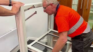 How to remove the sashes on Quickslides sliding sash windows using quick release tilt arms [upl. by Sulakcin]