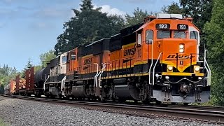 BNSF 193 HEVEPAS Priority Manifest Napavine Wa 08162024 [upl. by Wilonah]