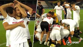 Sevilla players and manager in tears Amazing scenes as they win the Europa League for sixth time [upl. by Yrreg]