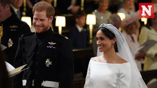 Watch The Moment Prince Harry Meghan Markle Are Pronounced Husband And Wife [upl. by Irama]