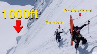 To fall or not to fall a thousand feet joining pro skier at work [upl. by Riordan395]