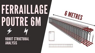 Ferraillage poutre de portée 6 mètres avec Robot RSA [upl. by Suillenroc961]