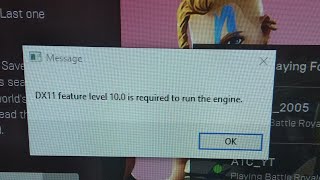 FORTNITE DX11 FEATURE LEVEL 100 IS REQUIRED TO RUN THE ENGINE FIX  100 WORKING 2018 [upl. by Jacques]