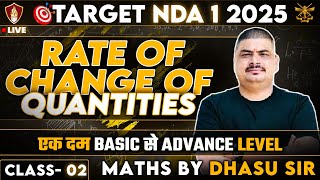 Derivatives  Rate of change of Quantities  NDA Coaching Classes  Maths By Dhasu Sir  NDA 1 2025 [upl. by Aekahs]