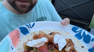 How to make CHICKEN FAJITAS on the BLACKSTONE GRIDDLE [upl. by Neerual70]