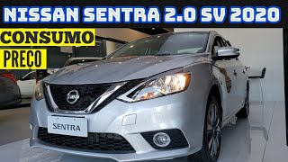 NISSAN SENTRA SV AUTOMÁTICO 2020  PREÇO  CONSUMO FICHA TECNICA [upl. by Brackett]