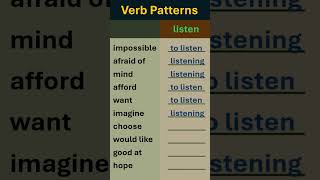 Verb Patterns [upl. by Atinyl368]